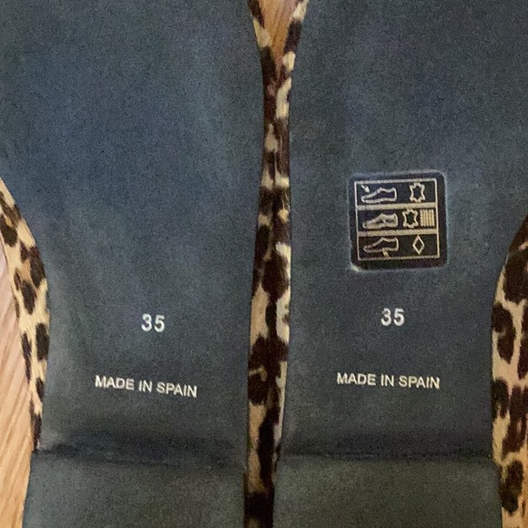 French Sole Jane Winkworth India Leopard Hair Red Trim Leather Ballet Flats 35 - Picture 9 of 9
